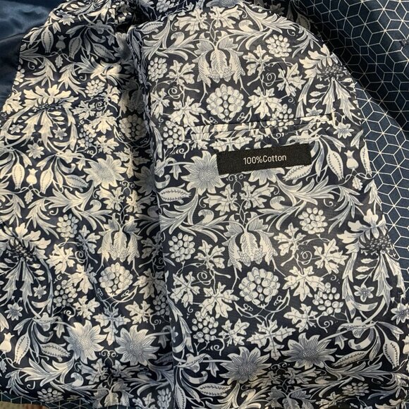 NEW Linea Uomo 46L Blue White Striped Cotton 2 Button Jacket Sport Blazer - Picture 11 of 13